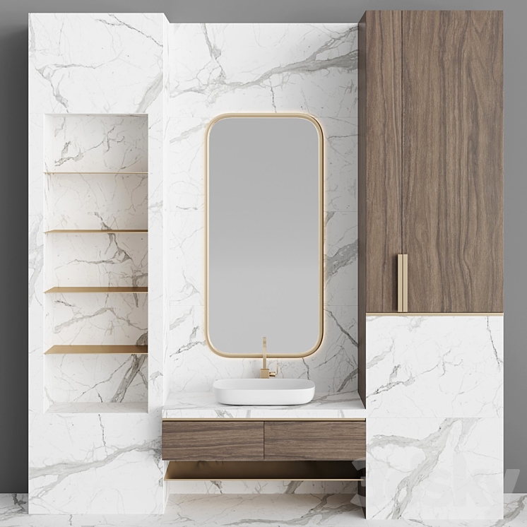 Bathroom Set BS14 3DS Max - thumbnail 1