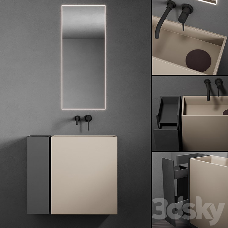 Bathroom set Code Mono 3DS Max - thumbnail 1