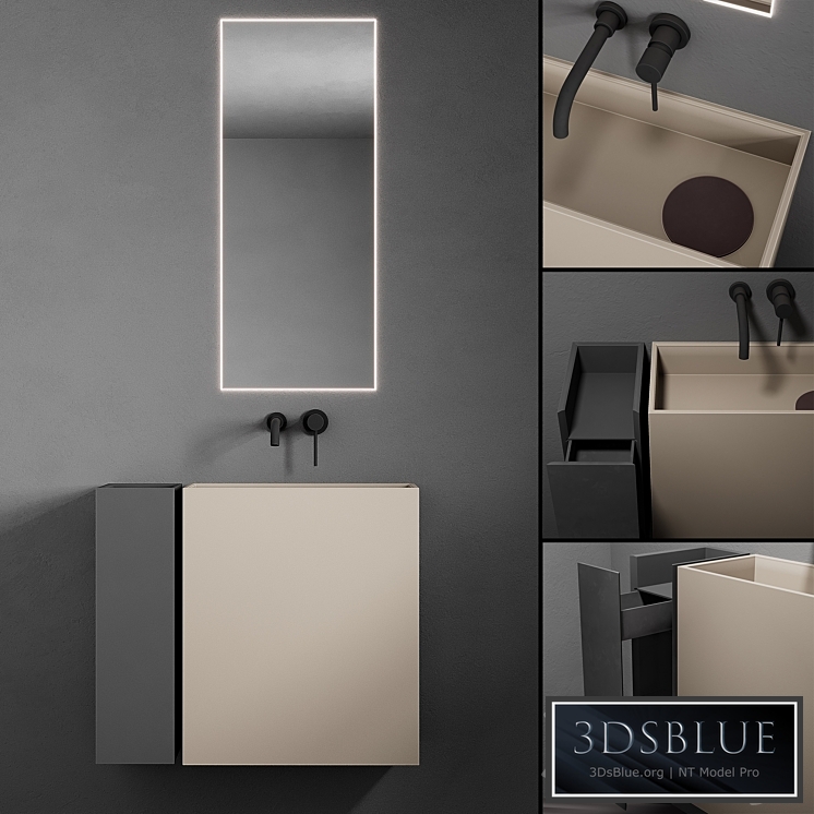 Bathroom set Code Mono 3DS Max - thumbnail 3