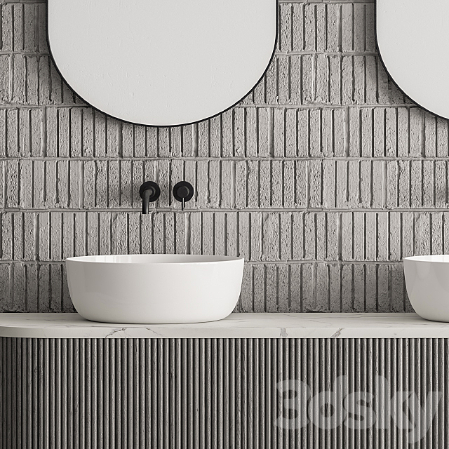 Bathroom Set Concrete Wall – Set 27 3DS Max Model - thumbnail 3