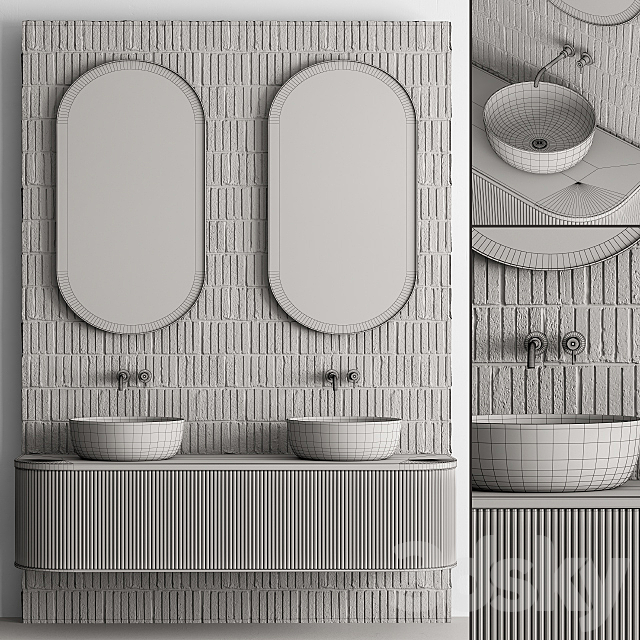 Bathroom Set Concrete Wall – Set 27 3DS Max Model - thumbnail 4