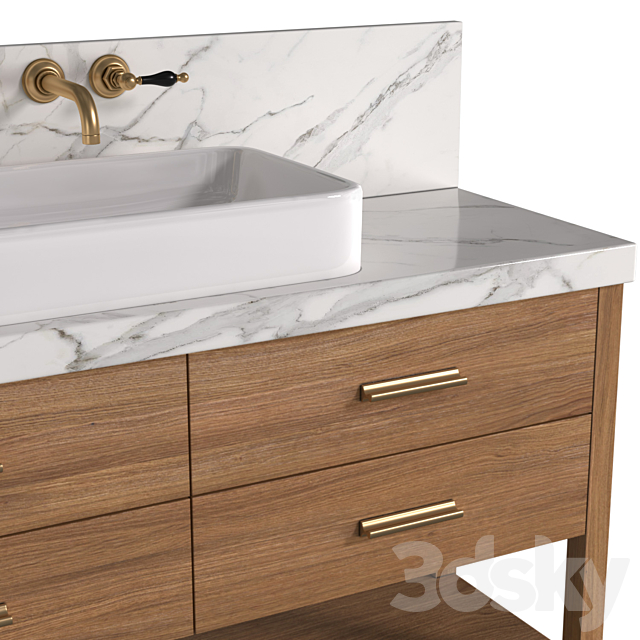 Cabinet washbasin.Modern Bathroom furniture. 3DS Max Model - thumbnail 3