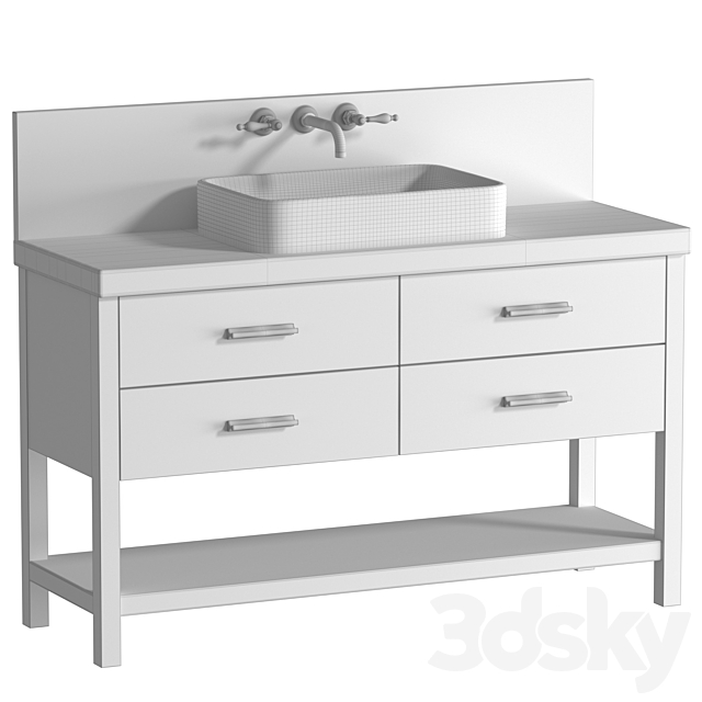 Cabinet washbasin.Modern Bathroom furniture. 3DS Max Model - thumbnail 4