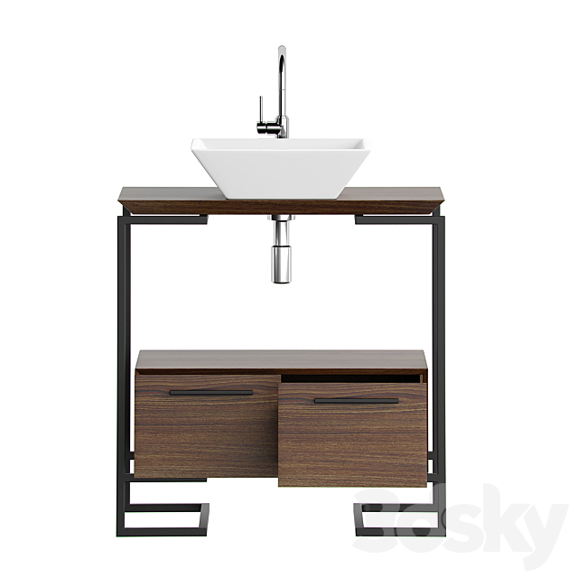 Cabinet with a sink in the bath MOBO ARIYA 3ds Max - thumbnail 3