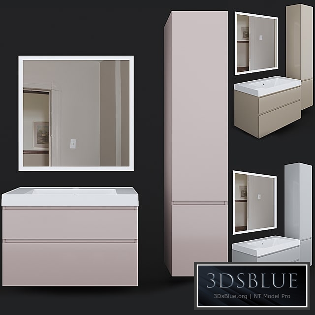 Cabinet with sink CUBO 80 Kerama Marazzi 3DS Max - thumbnail 3