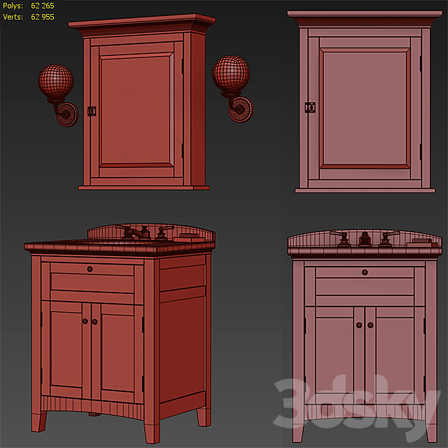 CARTWRIGHT POWDER ROOM VANITY 3DS Max Model - thumbnail 3