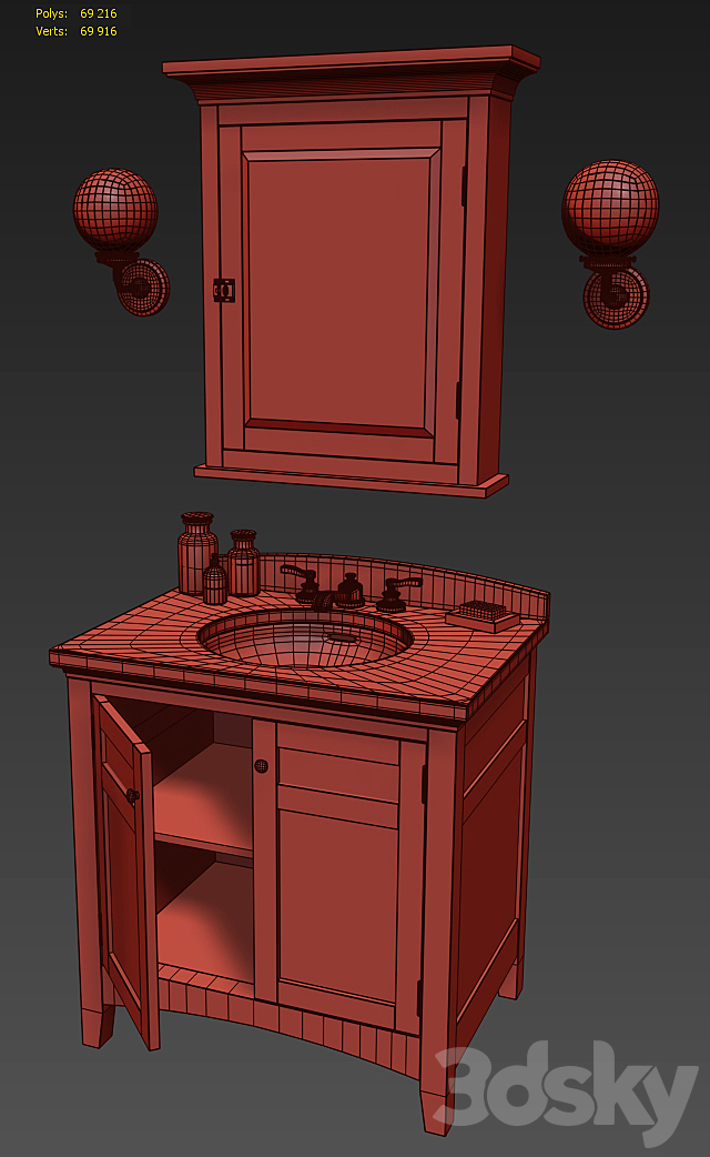 CARTWRIGHT SINGLE VANITY 3DS Max Model - thumbnail 3