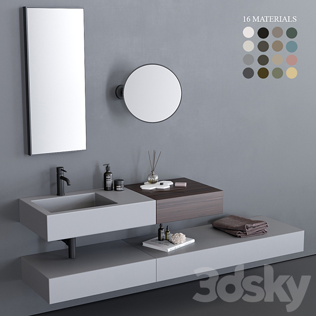 Ceramica Cielo Modulo Washbasin 3ds Max - thumbnail 1