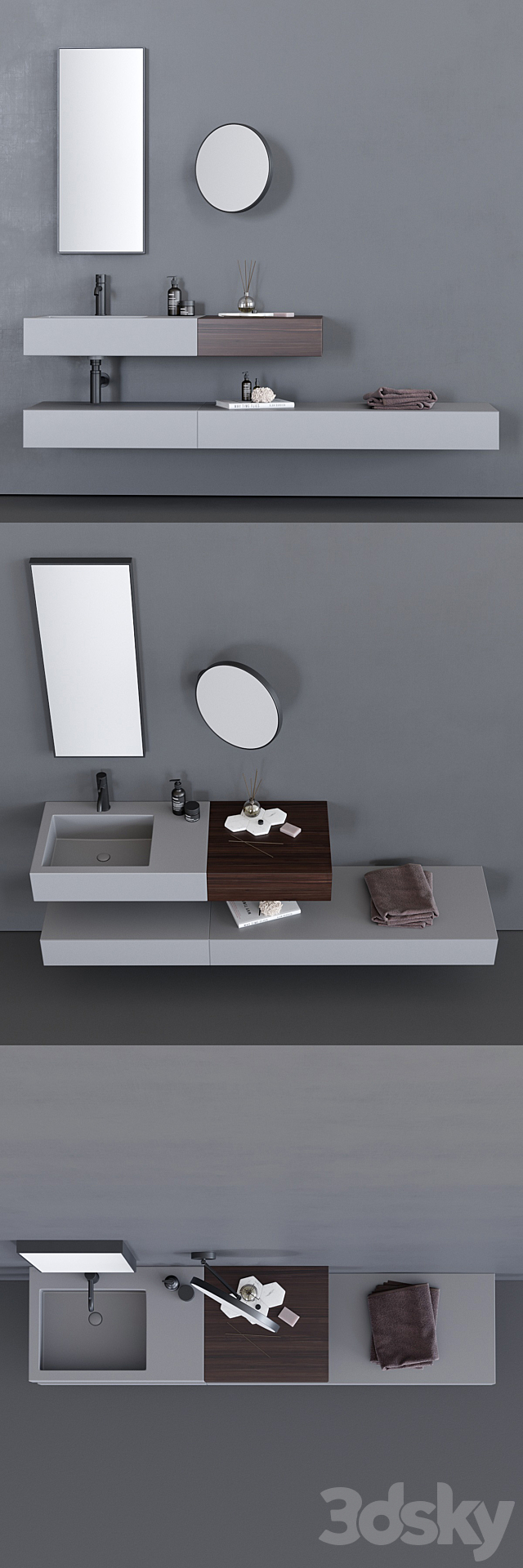 Ceramica Cielo Modulo Washbasin 3ds Max - thumbnail 2