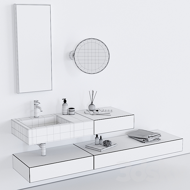 Ceramica Cielo Modulo Washbasin 3ds Max - thumbnail 3