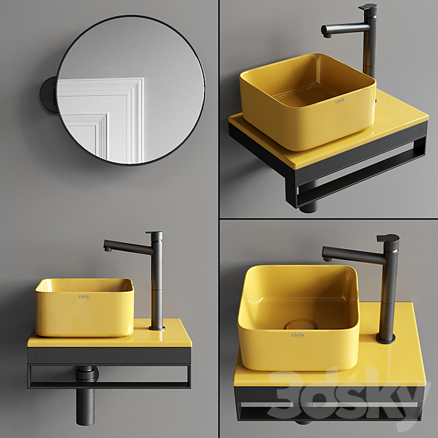 Ceramica Cielo Shui Comfort art. Milaq Square Washbasin Set 2 3ds Max - thumbnail 1