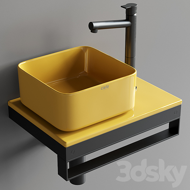 Ceramica Cielo Shui Comfort art. Milaq Square Washbasin Set 2 3ds Max - thumbnail 2