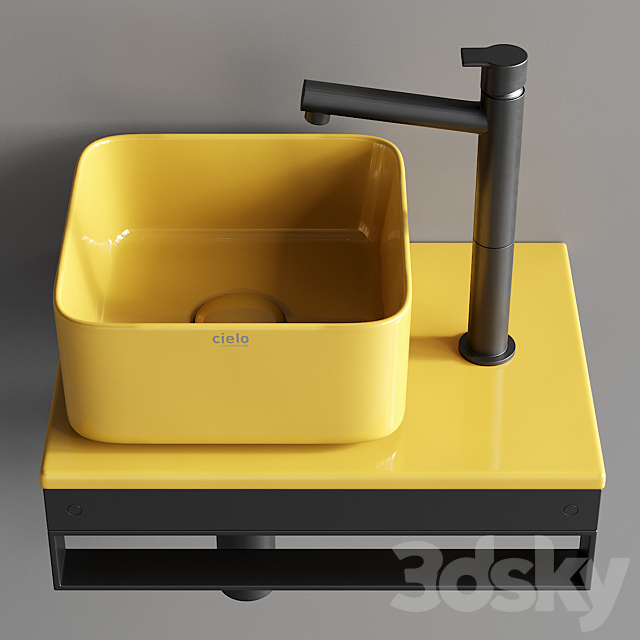 Ceramica Cielo Shui Comfort art. Milaq Square Washbasin Set 2 3ds Max - thumbnail 3