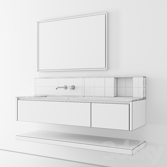 Cerasa NEROLAB SET 3 | Vanity unit with drawers 3ds Max - thumbnail 3