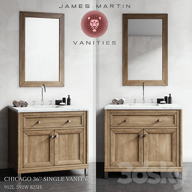 Chicago 36 ” single vanity 3ds Max - thumbnail 1