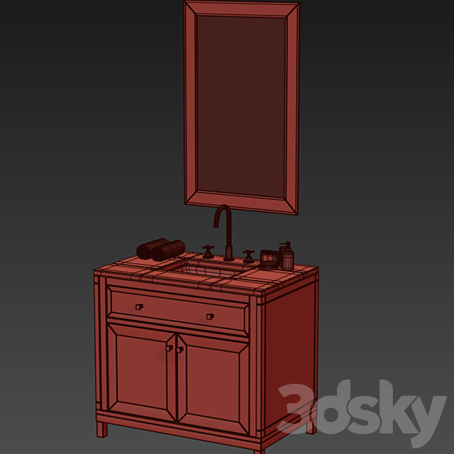 Chicago 36 ” single vanity 3ds Max - thumbnail 2