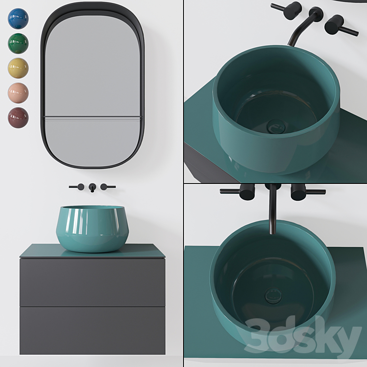 cielo and galassia furniture set 3DS Max Model - thumbnail 1