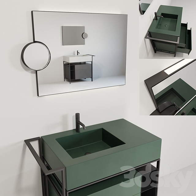 Cielo Narciso mini washbasin 3DS Max Model - thumbnail 2