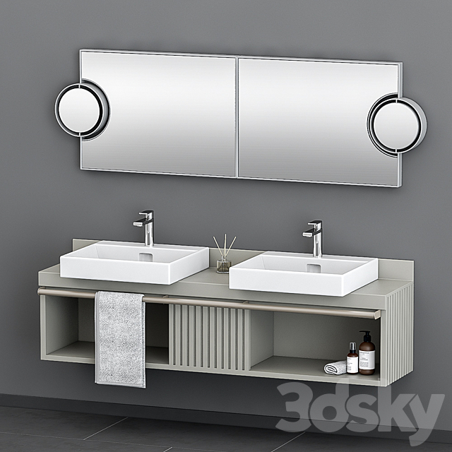 Cielo washbasin with decor 3ds Max - thumbnail 1