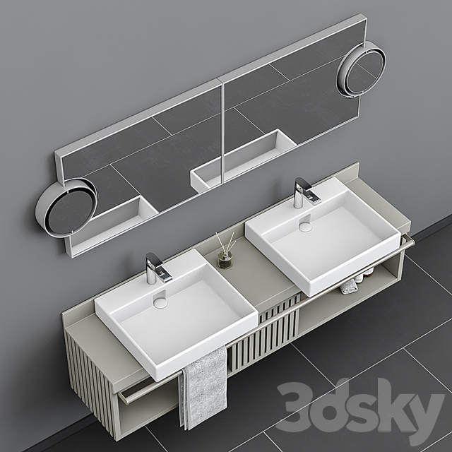 Cielo washbasin with decor 3ds Max - thumbnail 2