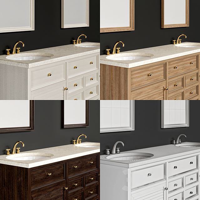 classic bathroom furniture 02 3ds Max - thumbnail 3