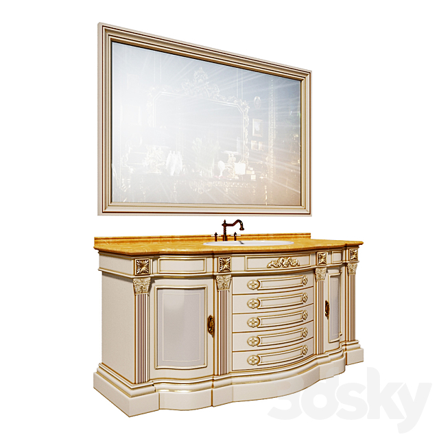 Classical furniture for a bathroom 3ds Max - thumbnail 2