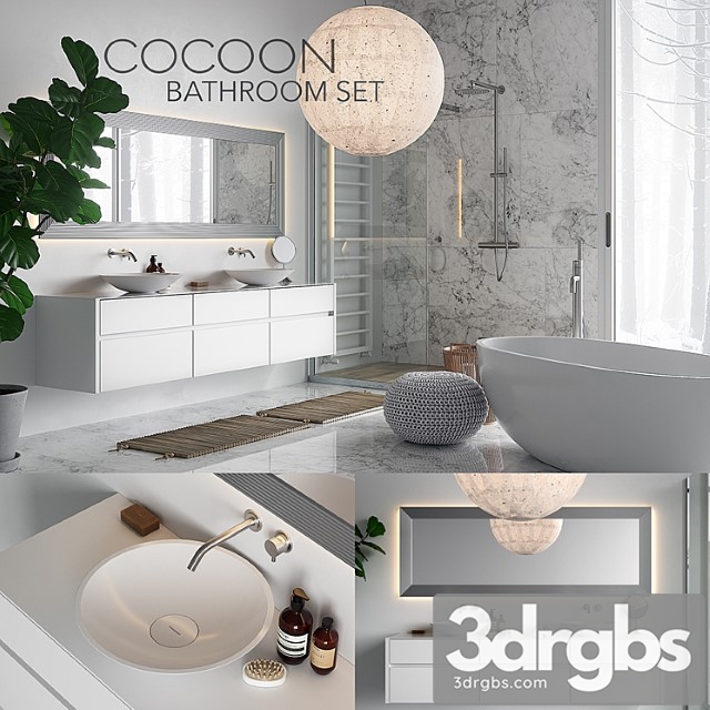 Cocoon Bathroom Set 3dsmax Download - thumbnail 1