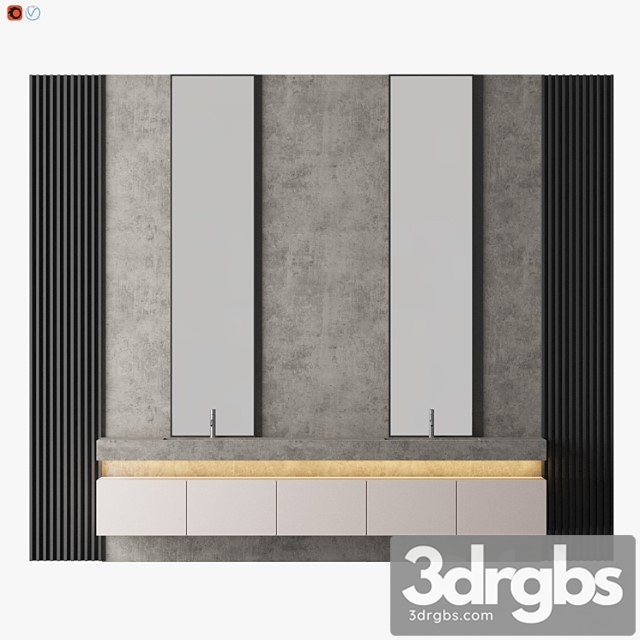 Concrete Bathroom 3dsmax Download - thumbnail 1