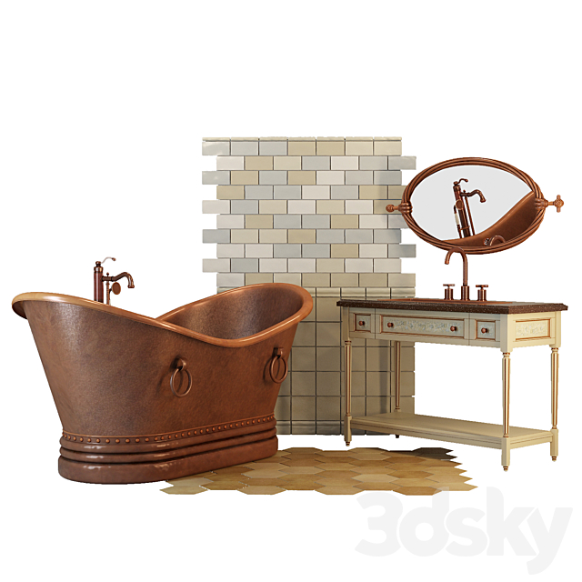 Copper bath 3ds Max - thumbnail 1