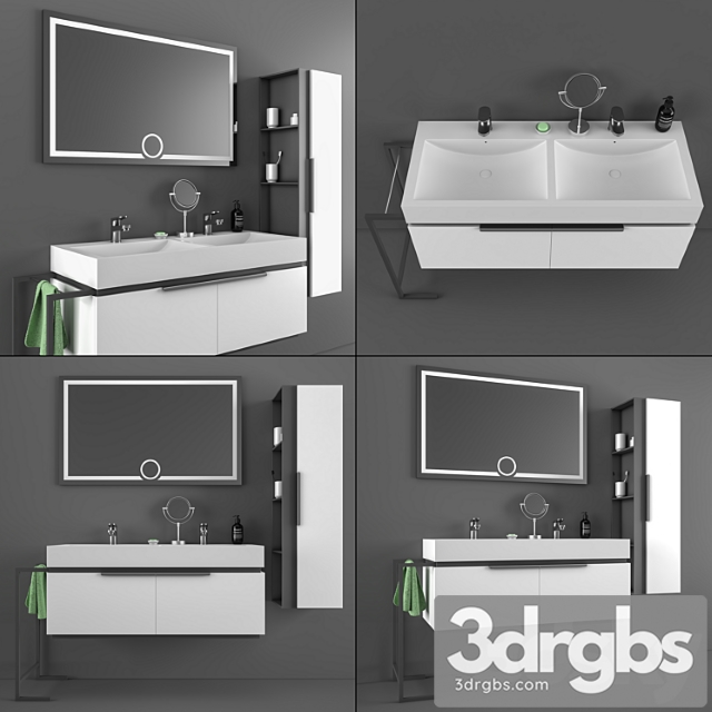 Drn Bathroom Cabinet and Sink Set 3dsmax Download - thumbnail 1