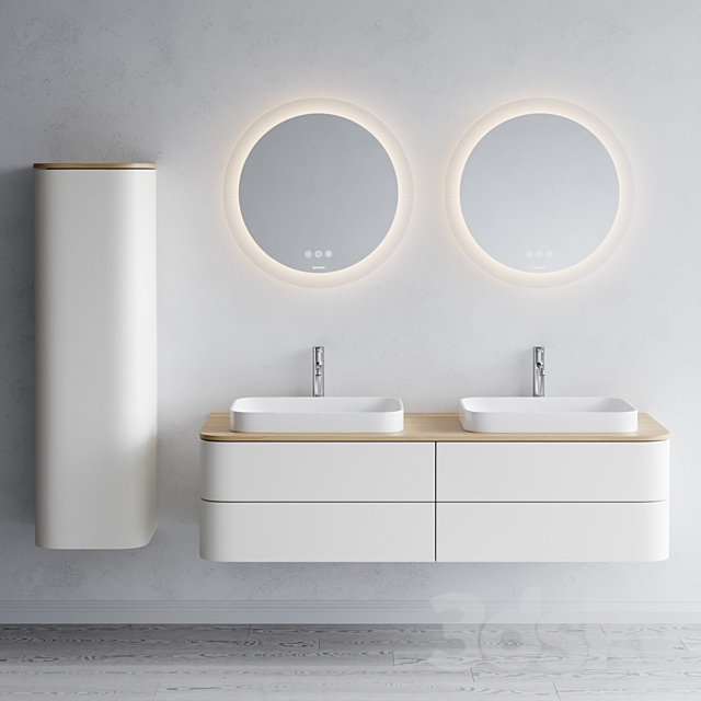 Duravit HAPPY D.2 PLUS | Double vanity unit 3ds Max - thumbnail 1