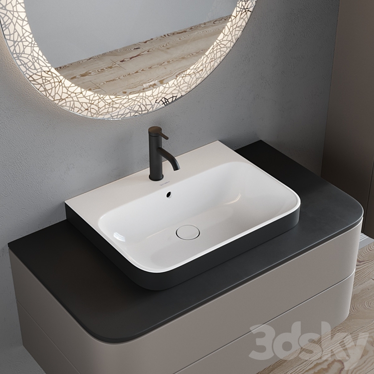 Duravit HAPPY D.2 PLUS | Single vanity unit 3DS Max - thumbnail 2