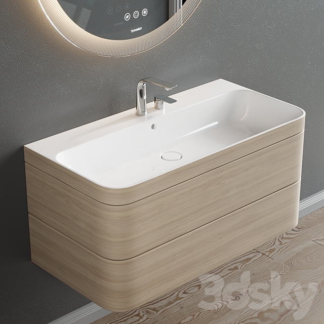 Duravit Happy D.2 Plus | Vanity unit 3ds Max - thumbnail 2