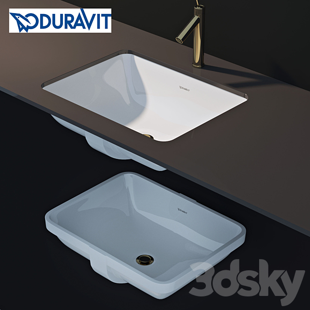 Duravit sink Stand L-cube 820x480x550 c sink and mirror 3DS Max Model - thumbnail 2