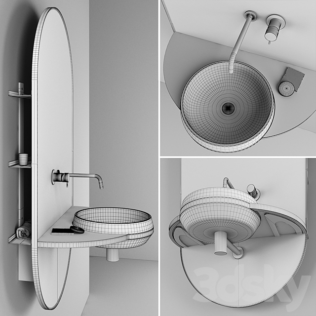 Ex.t Arco bathroom set 3DS Max Model - thumbnail 2