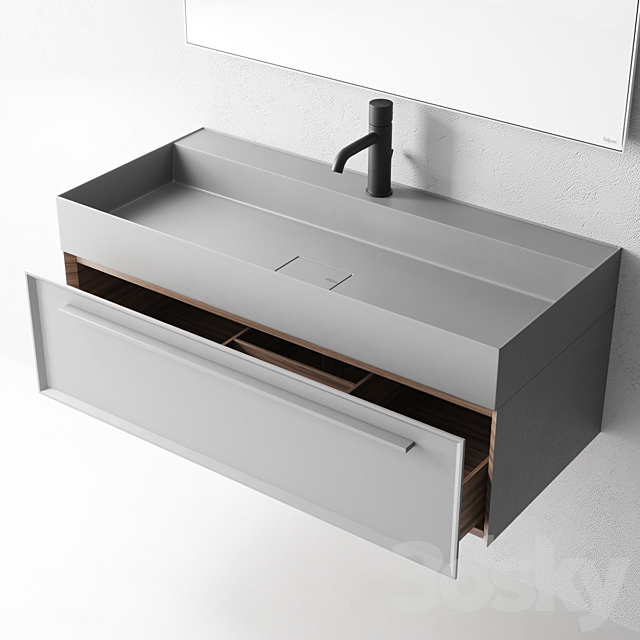 Falper 7.0 Set 2 | Wall-mounted vanity unit with drawers 3DS Max Model - thumbnail 2