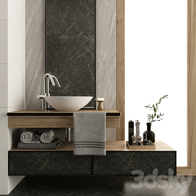 Furniture and decor for bathroom 12 3DS Max - thumbnail 1