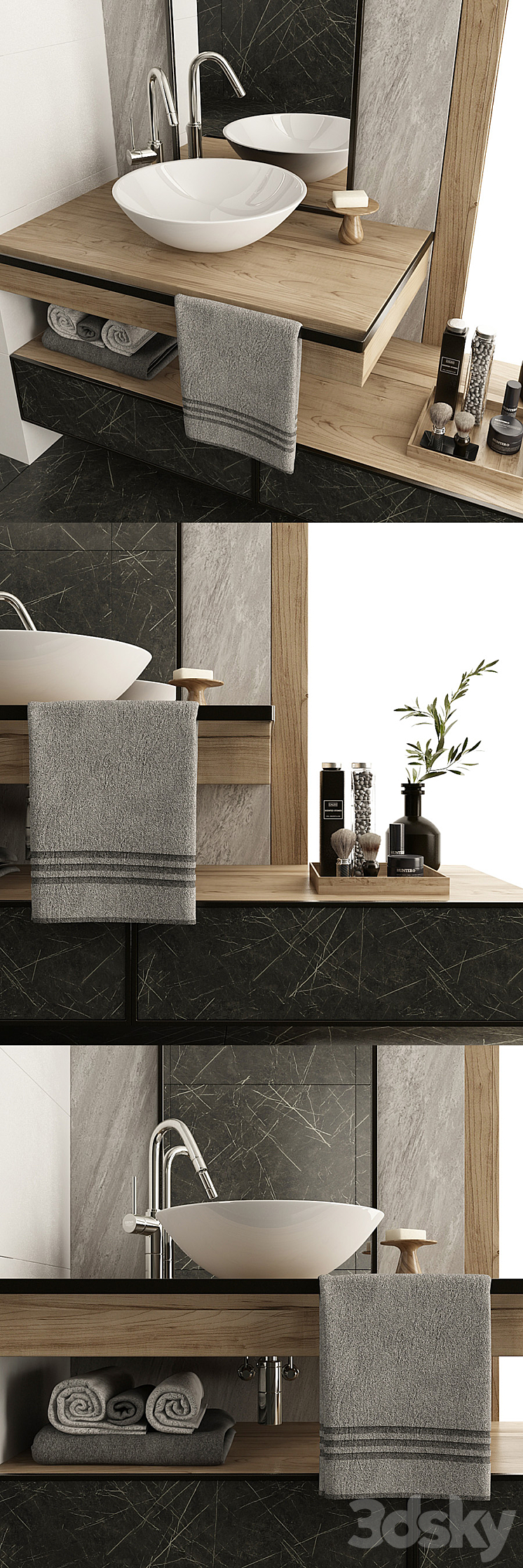 Furniture and decor for bathroom 12 3DS Max - thumbnail 2