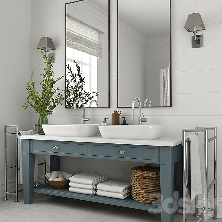 Furniture and decor for bathrooms 3DS Max - thumbnail 1