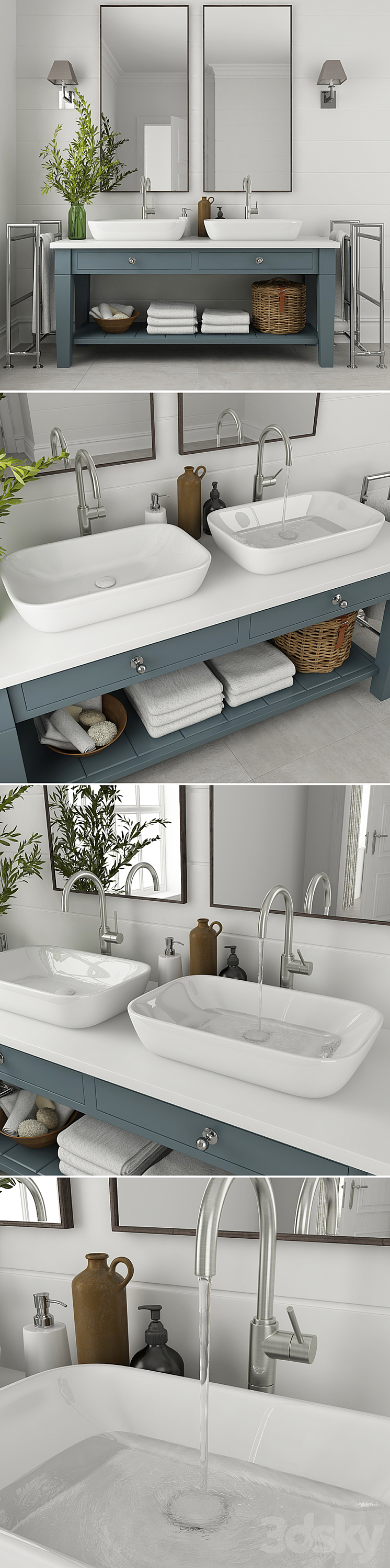 Furniture and decor for bathrooms 3DS Max - thumbnail 2