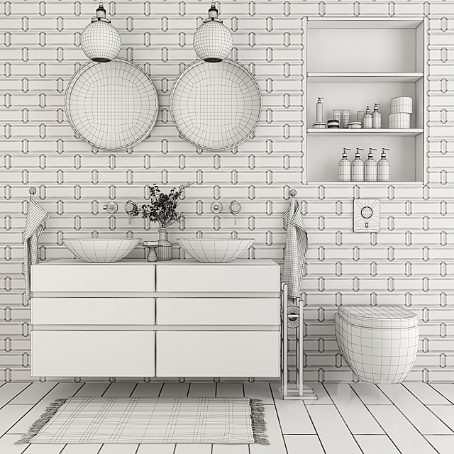 Furniture and decor for the bathroom 3ds Max - thumbnail 3