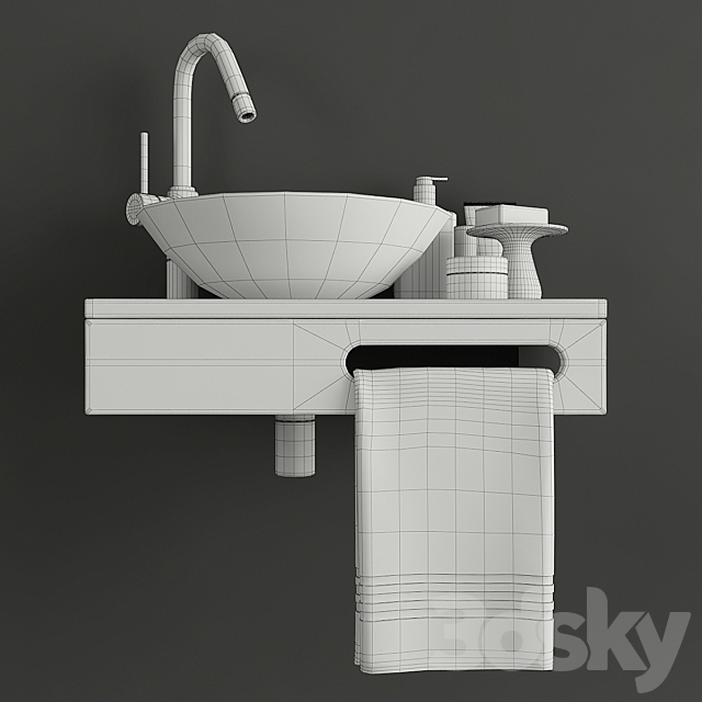 Furniture and decor for the bathroom 3DS Max Model - thumbnail 3