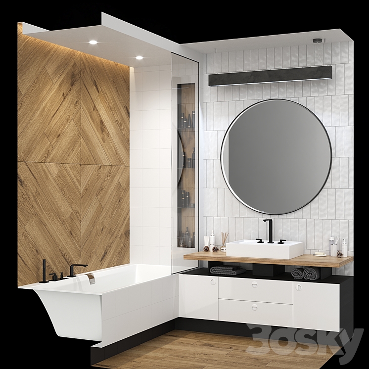 Furniture and decor in the bathroom. 3DS Max Model - thumbnail 3