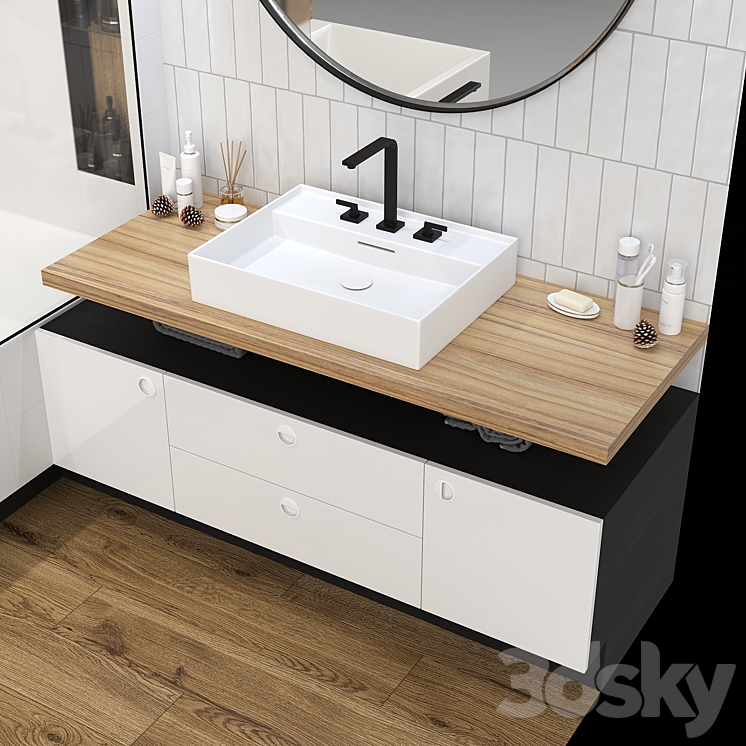 Furniture and decor in the bathroom. 3DS Max - thumbnail 2