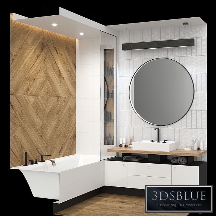 Furniture and decor in the bathroom. 3DS Max - thumbnail 3