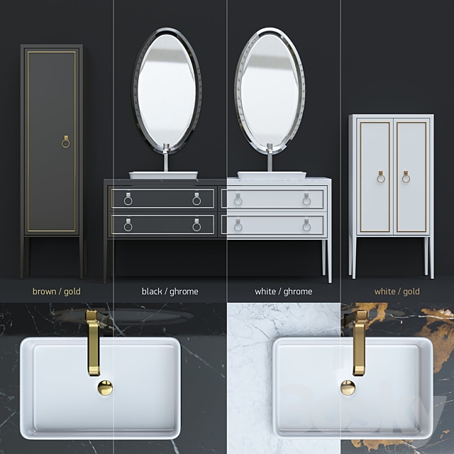 Furniture for a bathtub Elegance Napoleon 3 by Mia Italia 3DS Max Model - thumbnail 3