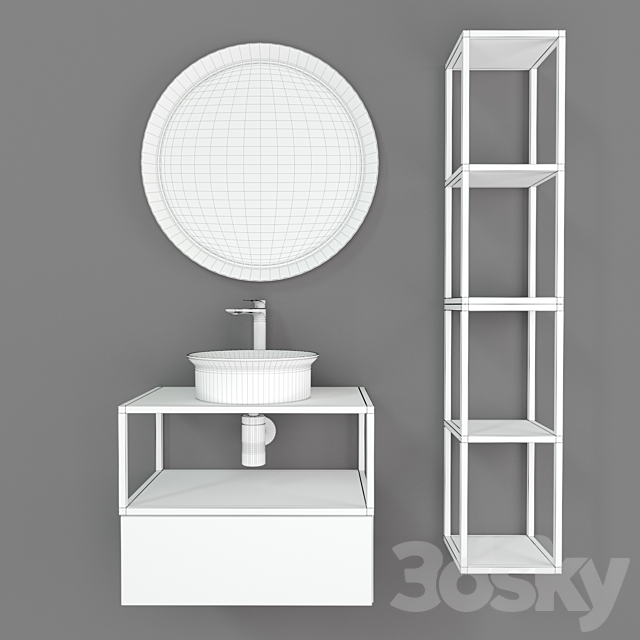 Furniture for bathroom Cardo 3DS Max Model - thumbnail 2