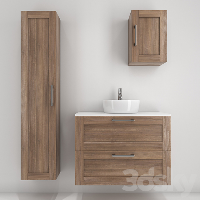 Furniture for bathroom sink and faucet IKEA 3DS Max Model - thumbnail 1