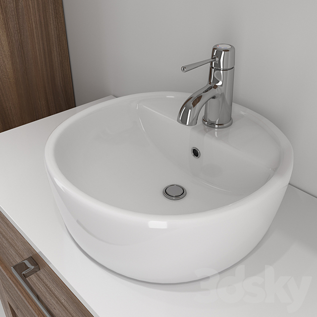 Furniture for bathroom sink and faucet IKEA 3DS Max Model - thumbnail 2