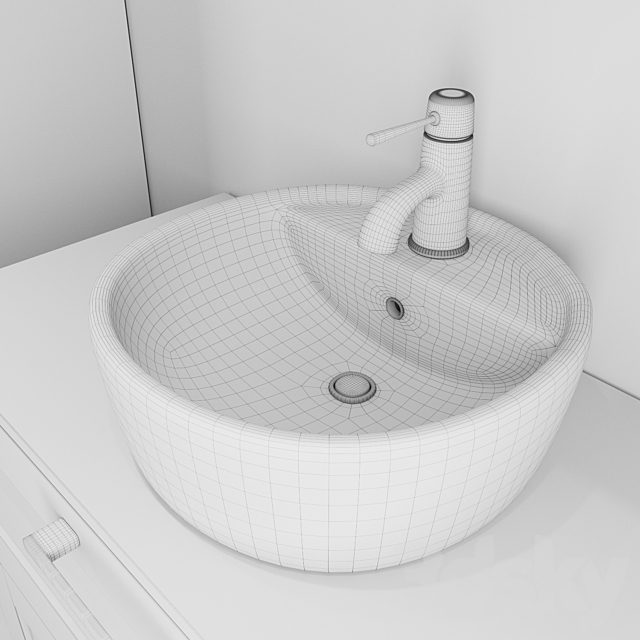 Furniture for bathroom sink and faucet IKEA 3DS Max Model - thumbnail 3